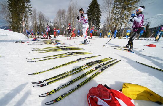 2014 Winter Olympics. Cross-country skiing. Sprint. Training sessions