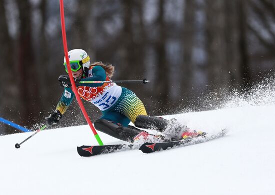 2014 Winter Olympics. Alpine skiing. Women. Super combined