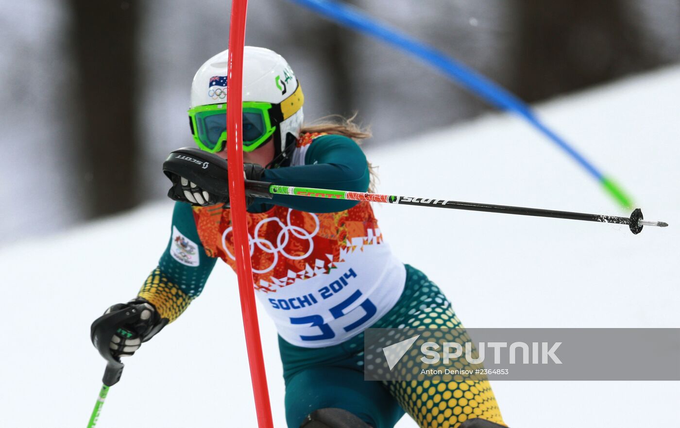 2014 Winter Olympics. Alpine skiing. Women. Super combined