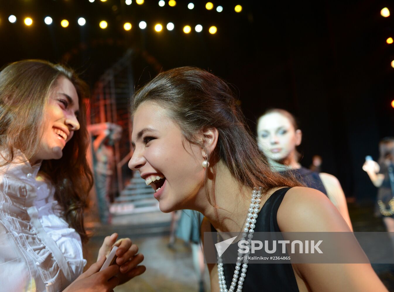 Miss Russia 2014 pageant contestants attend musical "Count Orlov"