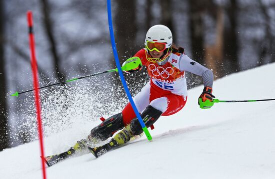 2014 Winter Olympics. Alpine skiing. Women. Super combined