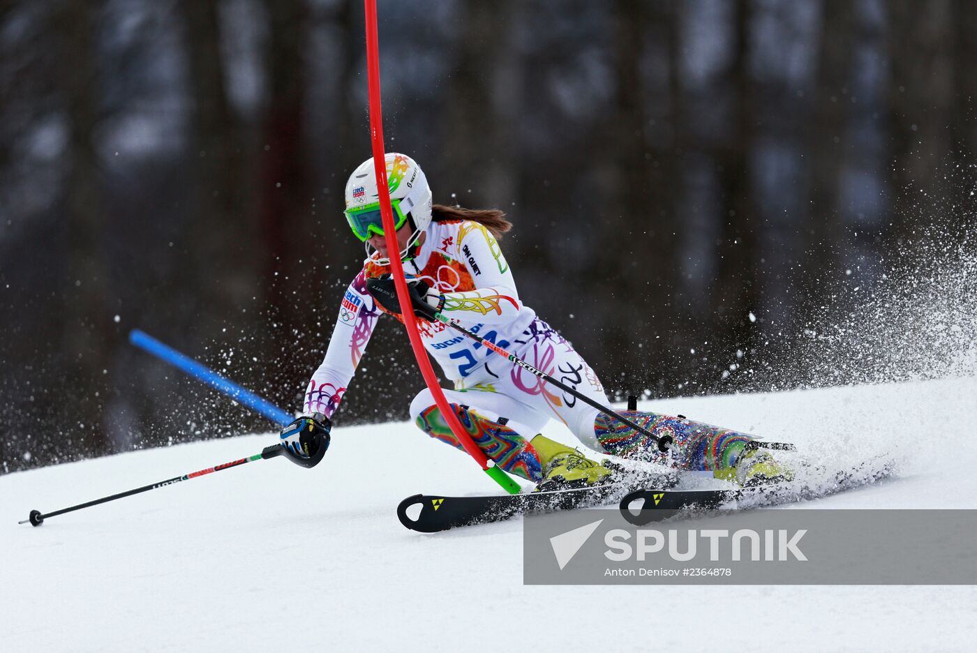2014 Winter Olympics. Alpine skiing. Women. Super combined