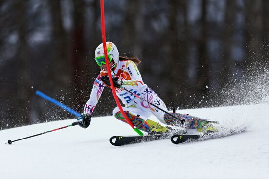 2014 Winter Olympics. Alpine skiing. Women. Super combined