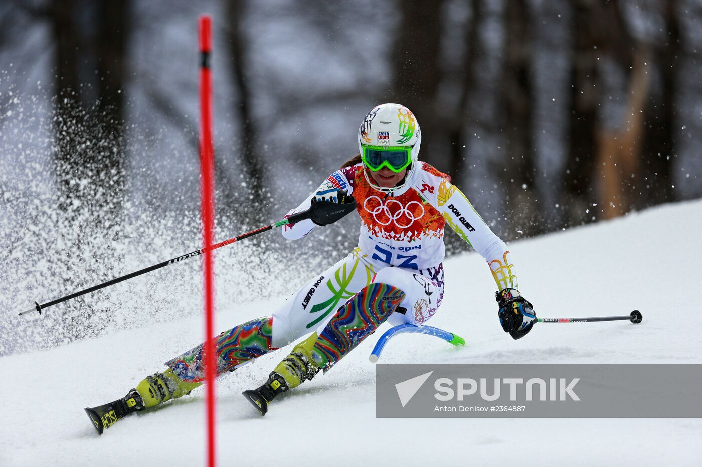 2014 Winter Olympics. Alpine skiing. Women. Super combined