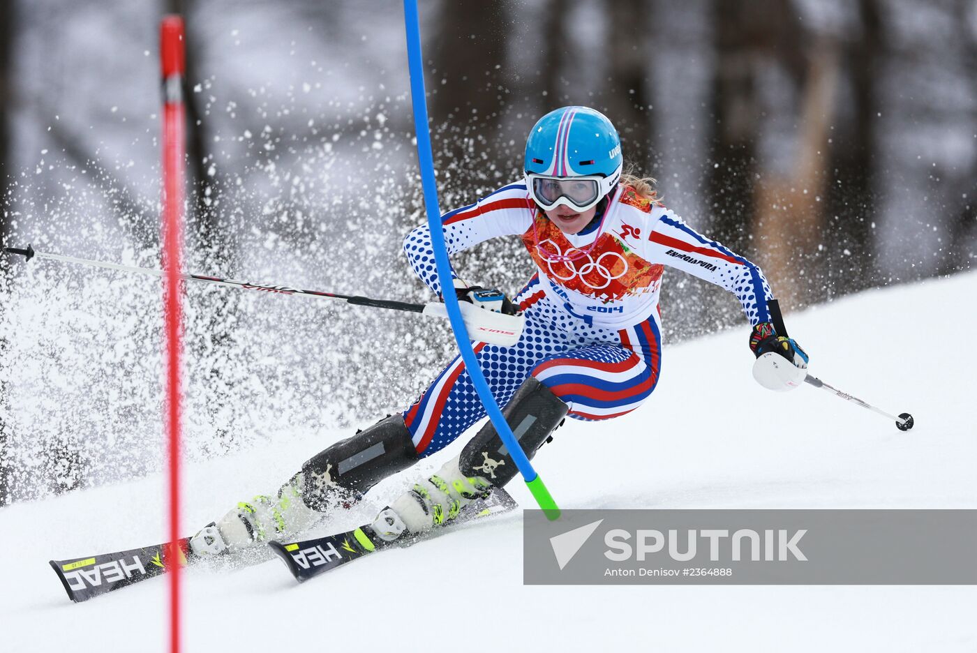 2014 Winter Olympics. Alpine skiing. Women. Super combined