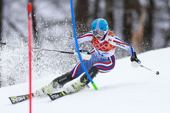 2014 Winter Olympics. Alpine skiing. Women. Super combined