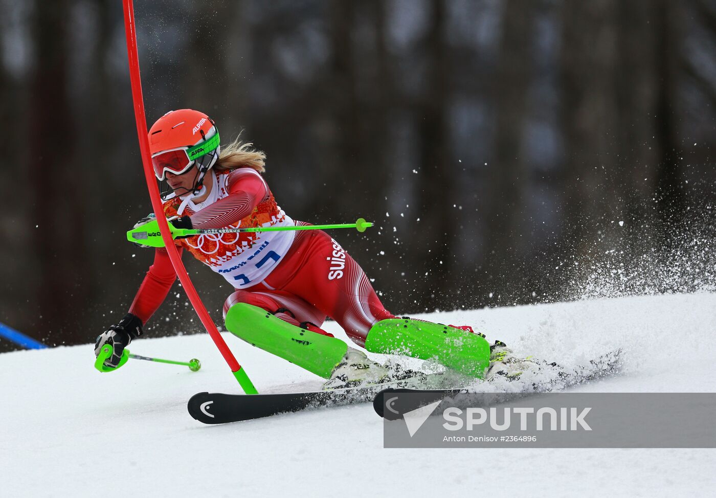 2014 Winter Olympics. Alpine skiing. Women. Super combined