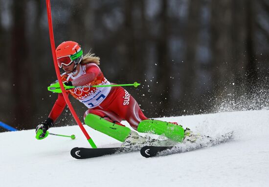 2014 Winter Olympics. Alpine skiing. Women. Super combined