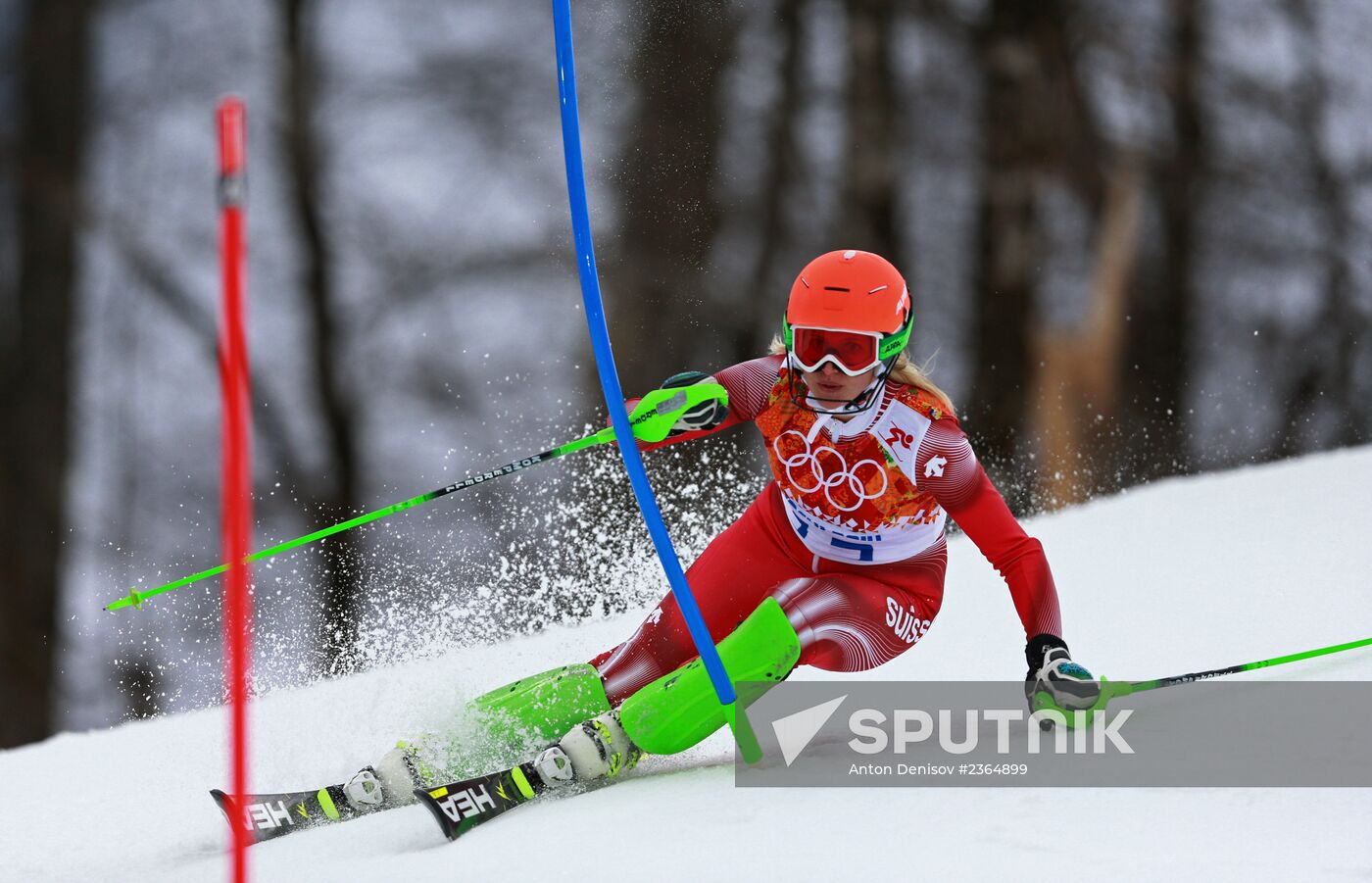 2014 Winter Olympics. Alpine skiing. Women. Super combined