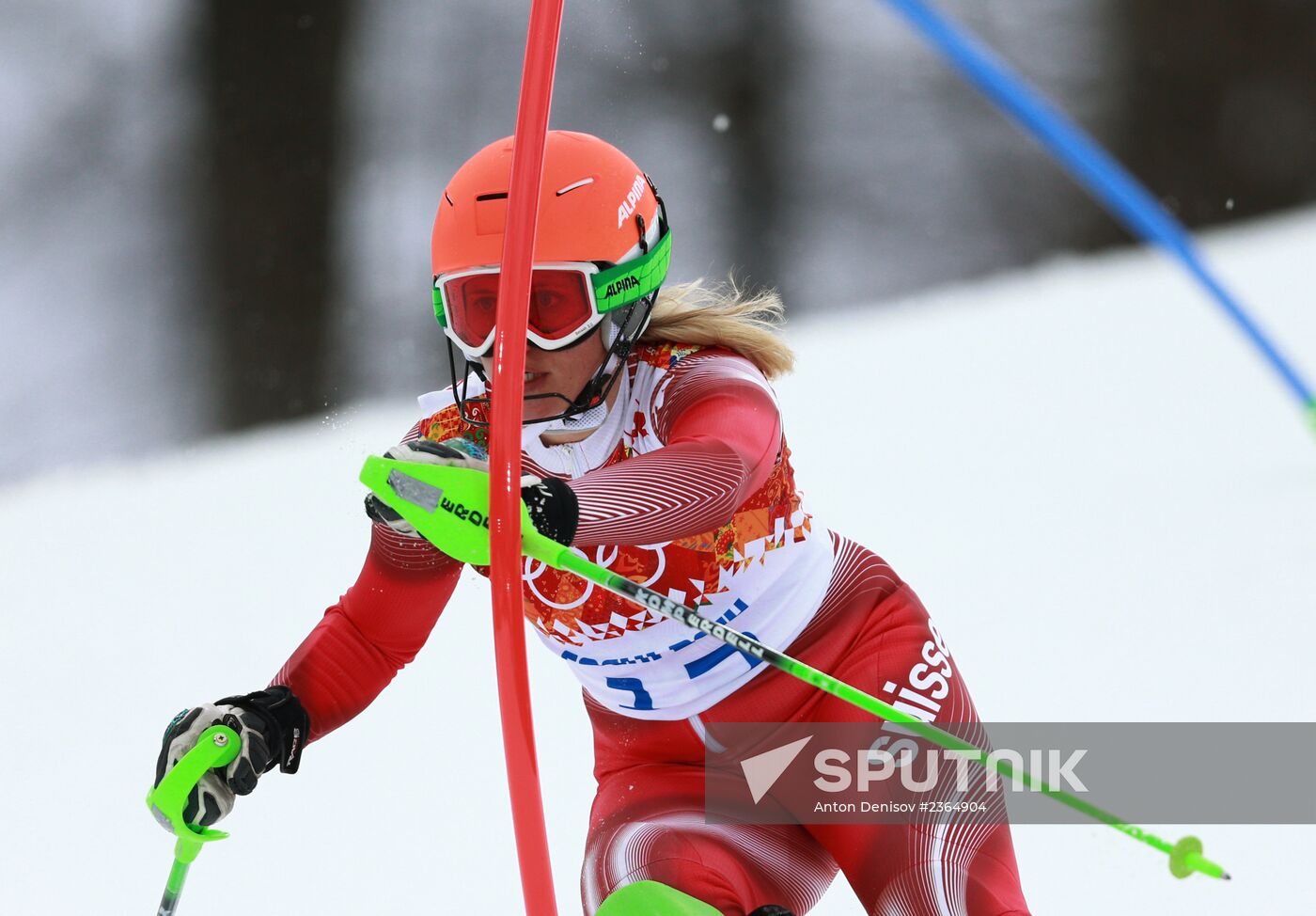 2014 Winter Olympics. Alpine skiing. Women. Super combined