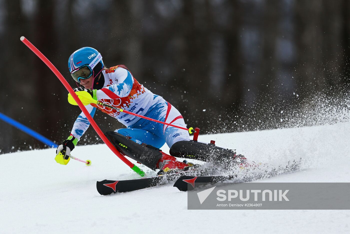 2014 Winter Olympics. Alpine skiing. Women. Super combined