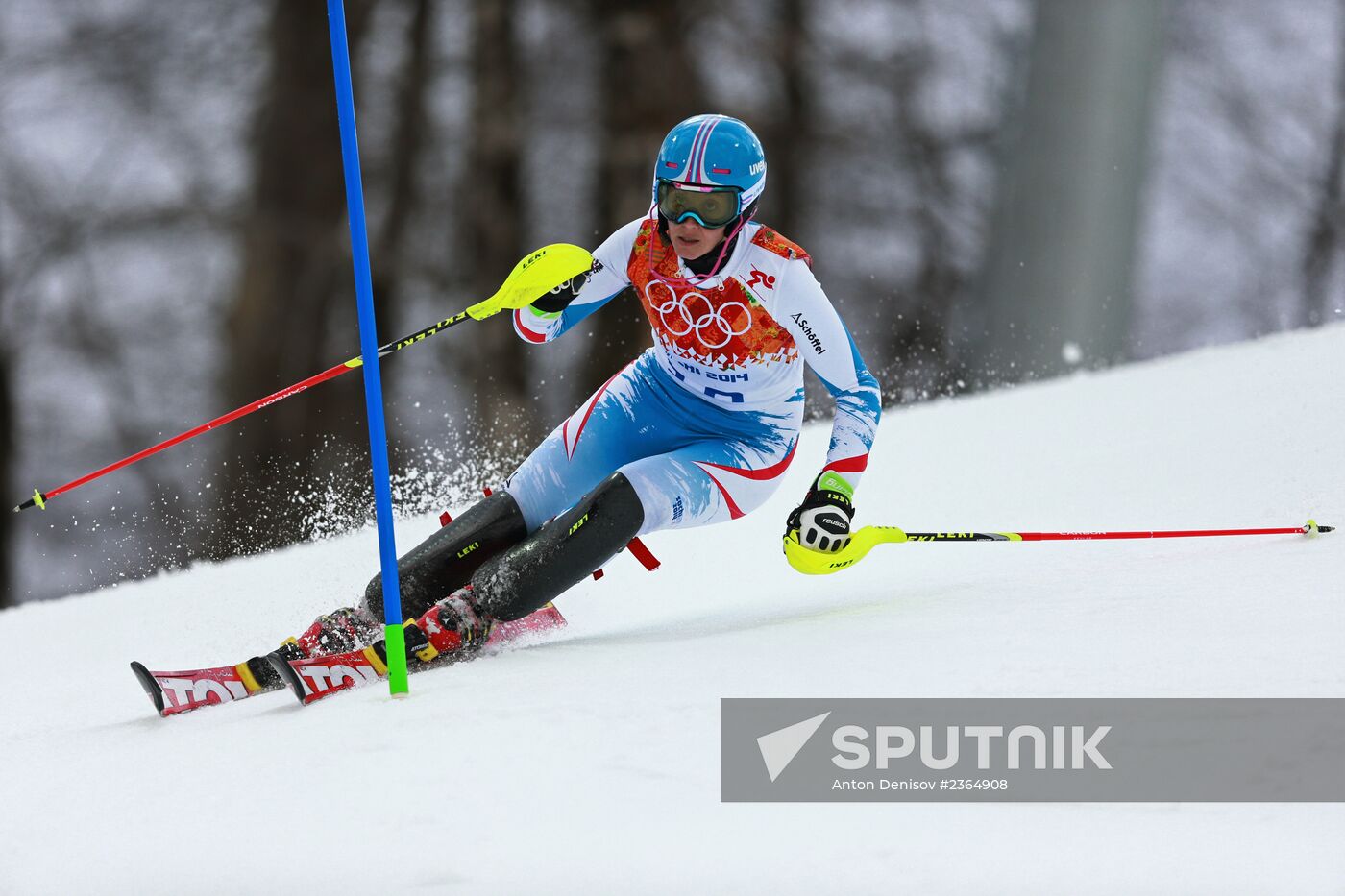 2014 Winter Olympics. Alpine skiing. Women. Super combined