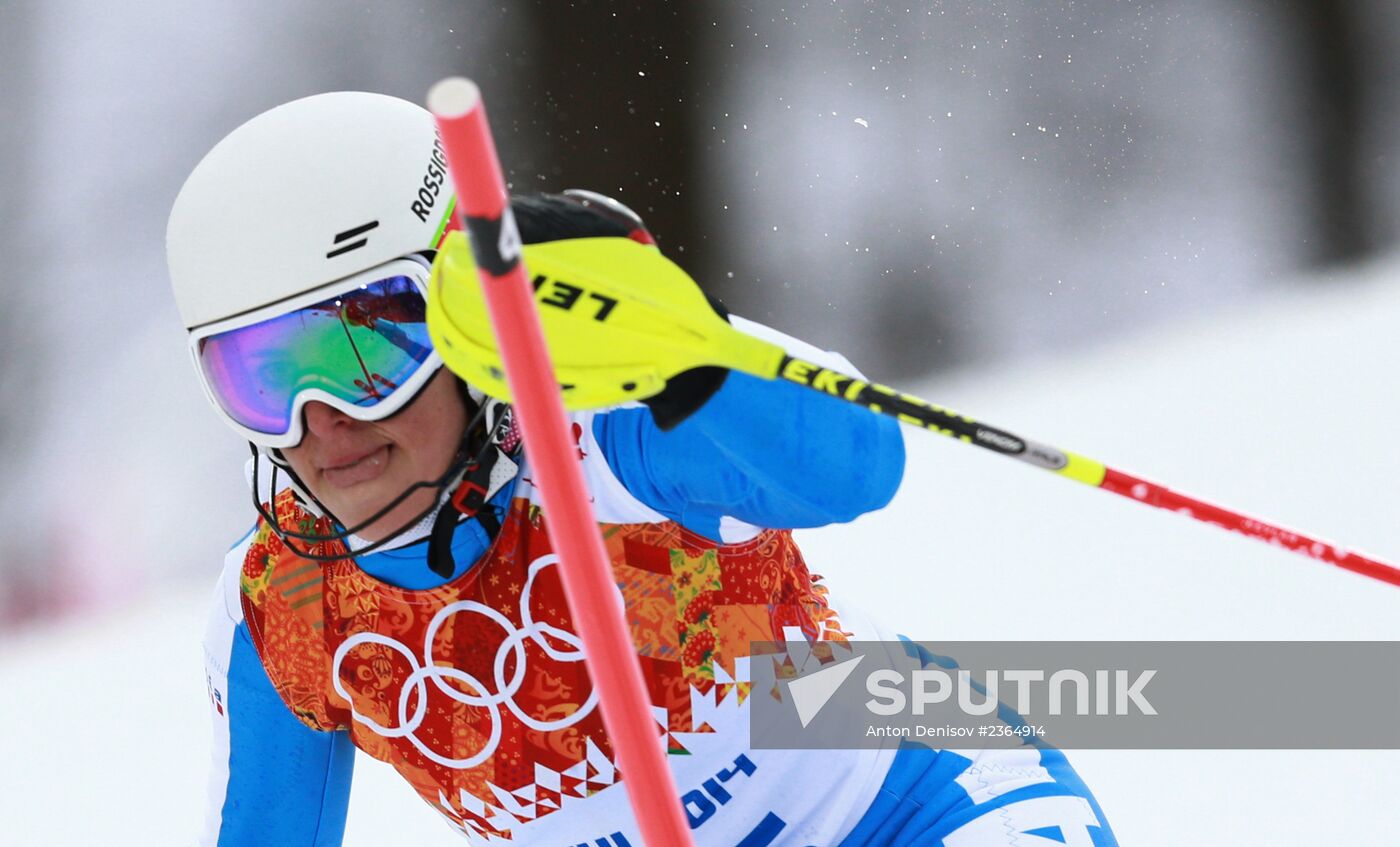 2014 Winter Olympics. Alpine skiing. Women. Super combined
