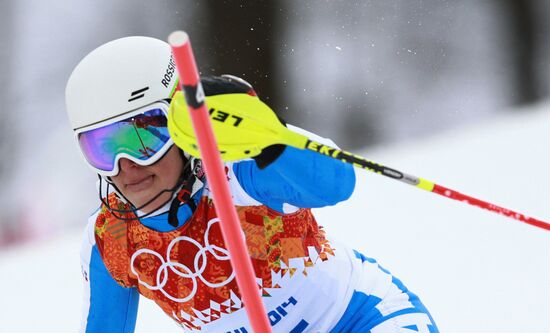 2014 Winter Olympics. Alpine skiing. Women. Super combined