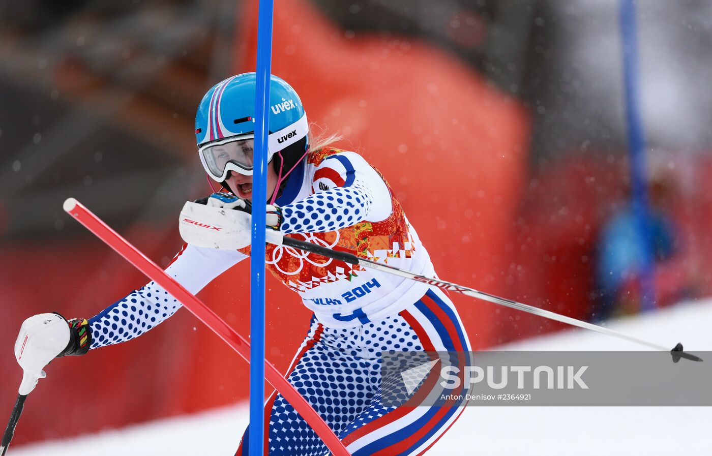 2014 Winter Olympics. Alpine skiing. Women. Super combined