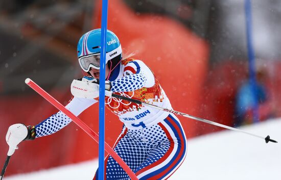 2014 Winter Olympics. Alpine skiing. Women. Super combined
