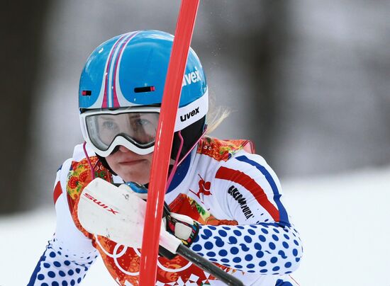 2014 Winter Olympics. Alpine skiing. Women. Super combined