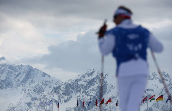 2014 Winter Olympics. Cross-country skiing. Sprint. Training sessions
