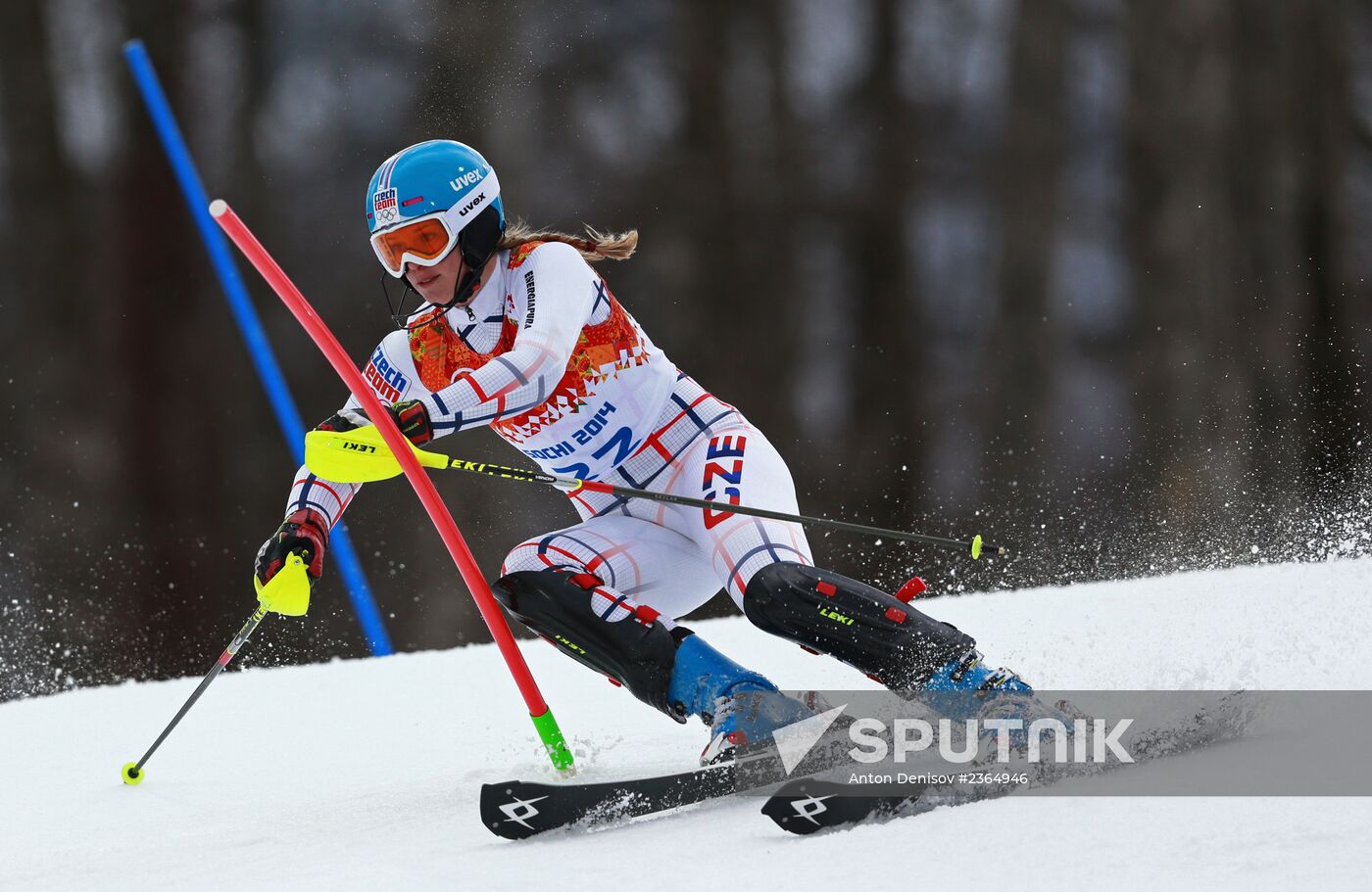 2014 Winter Olympics. Alpine skiing. Women. Super combined