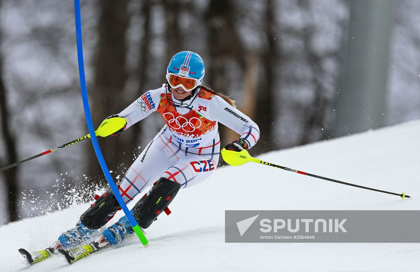 2014 Winter Olympics. Alpine skiing. Women. Super combined