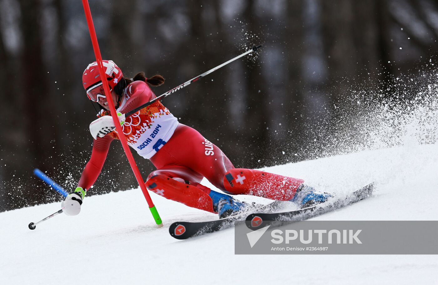 2014 Winter Olympics. Alpine skiing. Women. Super combined