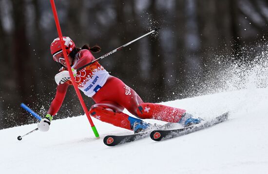 2014 Winter Olympics. Alpine skiing. Women. Super combined