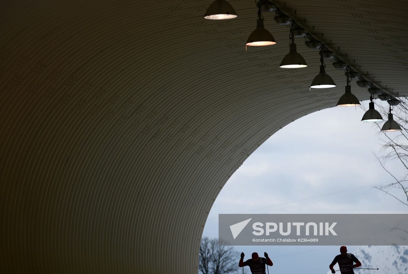 2014 Winter Olympics. Cross-country skiing. Sprint. Training sessions