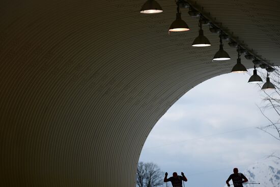 2014 Winter Olympics. Cross-country skiing. Sprint. Training sessions