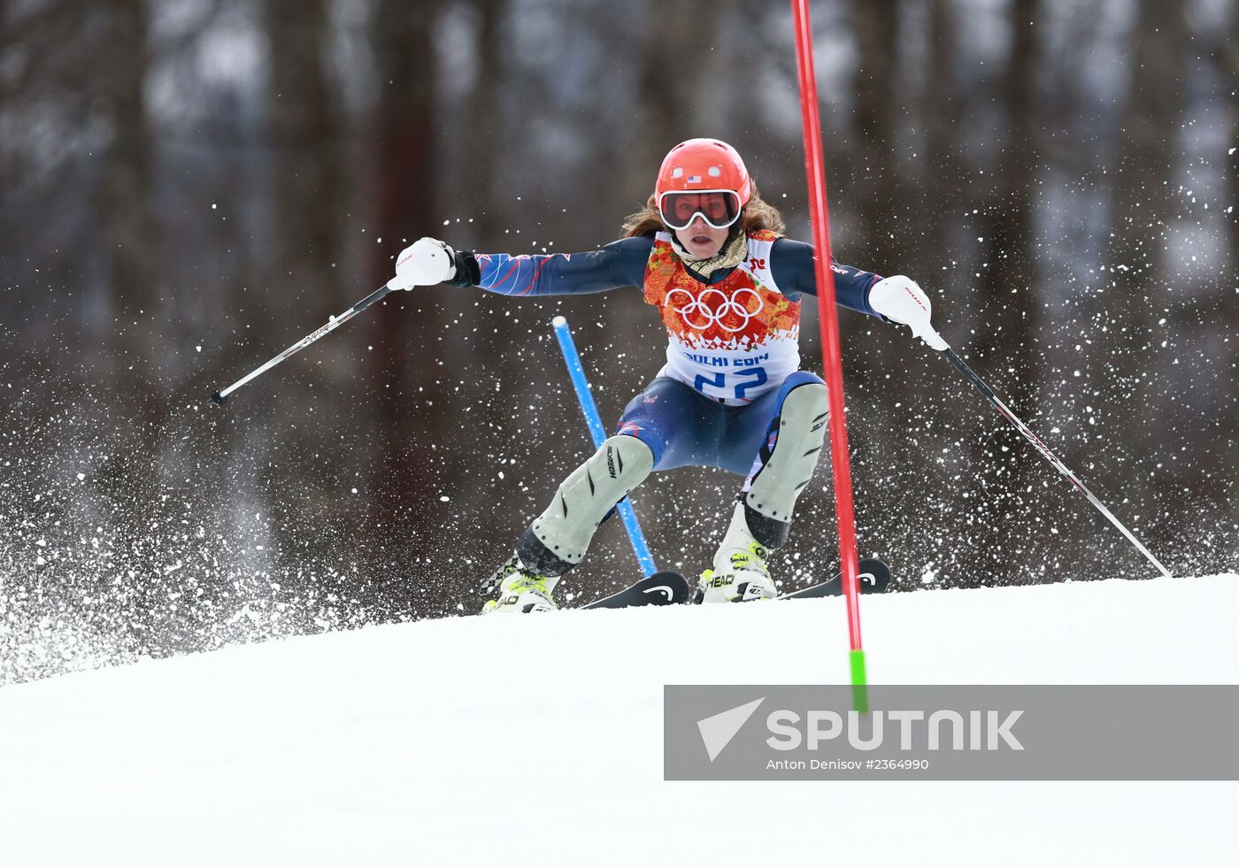 2014 Winter Olympics. Alpine skiing. Women. Super combined