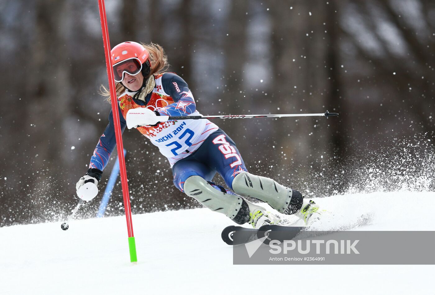 2014 Winter Olympics. Alpine skiing. Women. Super combined