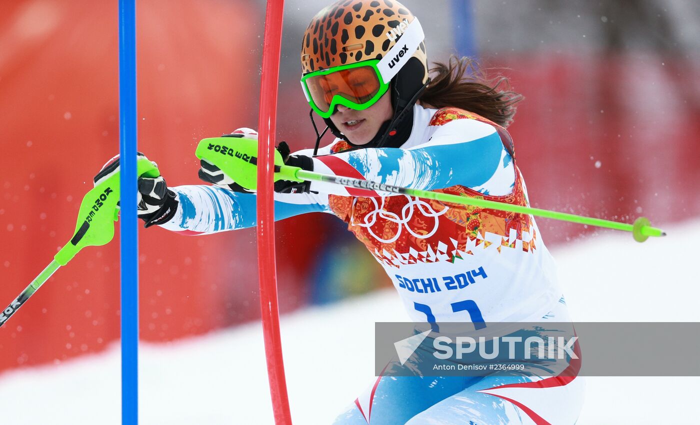 2014 Winter Olympics. Alpine skiing. Women. Super combined