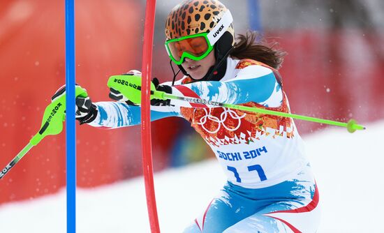 2014 Winter Olympics. Alpine skiing. Women. Super combined