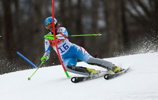2014 Winter Olympics. Alpine skiing. Women. Super combined