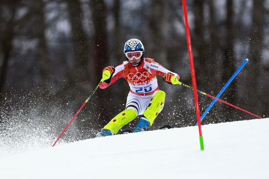 2014 Winter Olympics. Alpine skiing. Women. Super combined