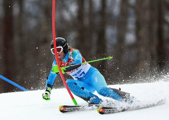 2014 Winter Olympics. Alpine skiing. Women. Super combined