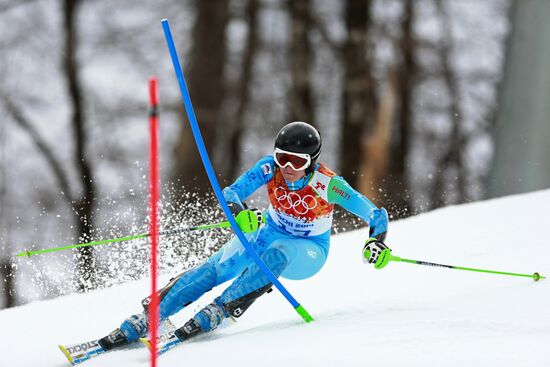 2014 Winter Olympics. Alpine skiing. Women. Super combined