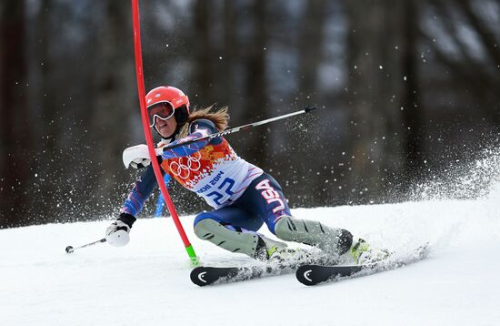 2014 Winter Olympics. Alpine skiing. Women. Super combined