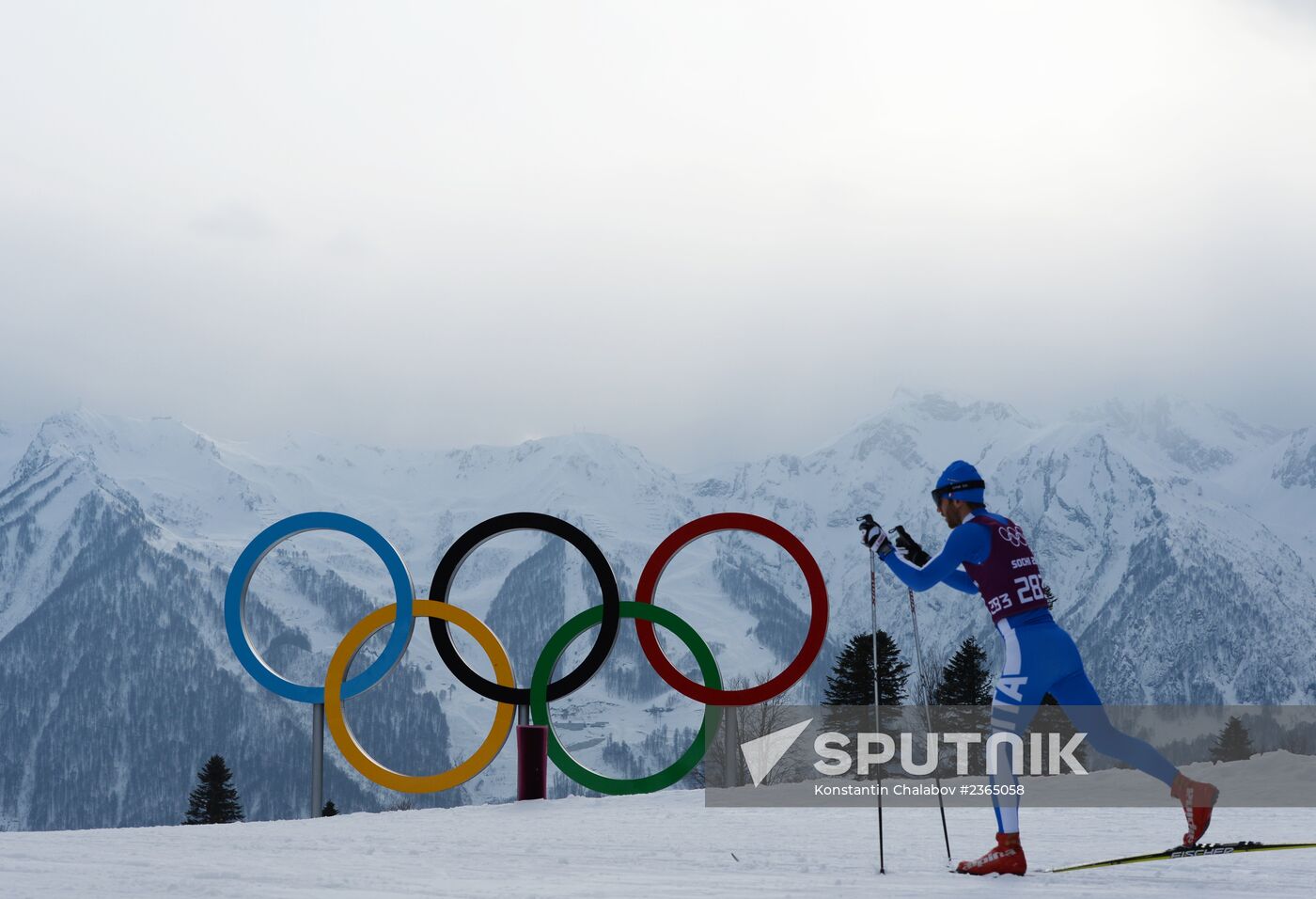 2014 Winter Olympics. Cross-country skiing. Sprint. Training sessions