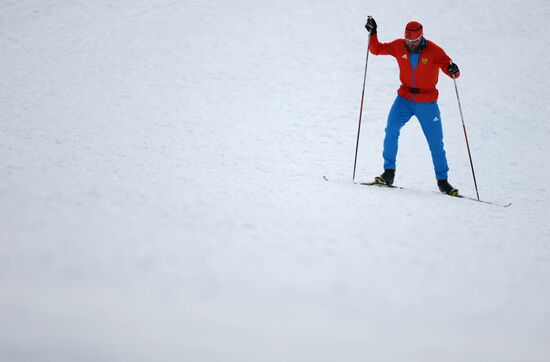 2014 Winter Olympics. Cross-country skiing. Sprint. Training sessions