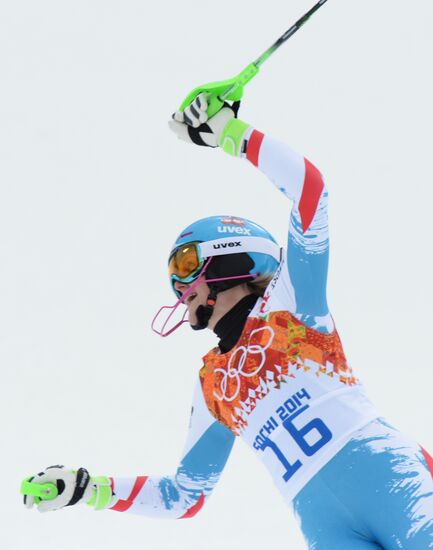 2014 Winter Olympics. Alpine skiing. Women. Super combined