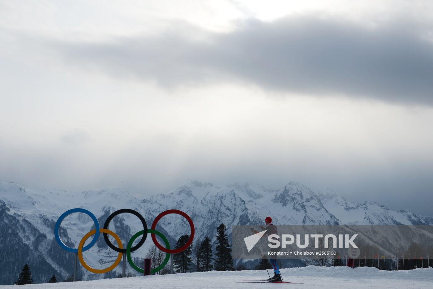 2014 Winter Olympics. Cross-country skiing. Sprint. Training sessions