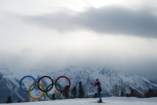 2014 Winter Olympics. Cross-country skiing. Sprint. Training sessions