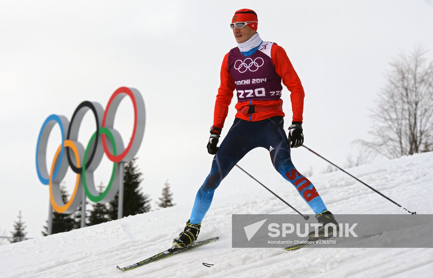 2014 Winter Olympics. Cross-country skiing. Sprint. Training sessions