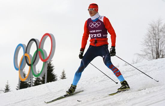 2014 Winter Olympics. Cross-country skiing. Sprint. Training sessions