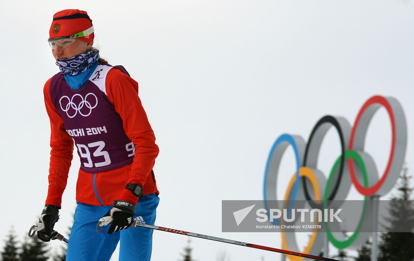 2014 Winter Olympics. Cross-country skiing. Sprint. Training sessions