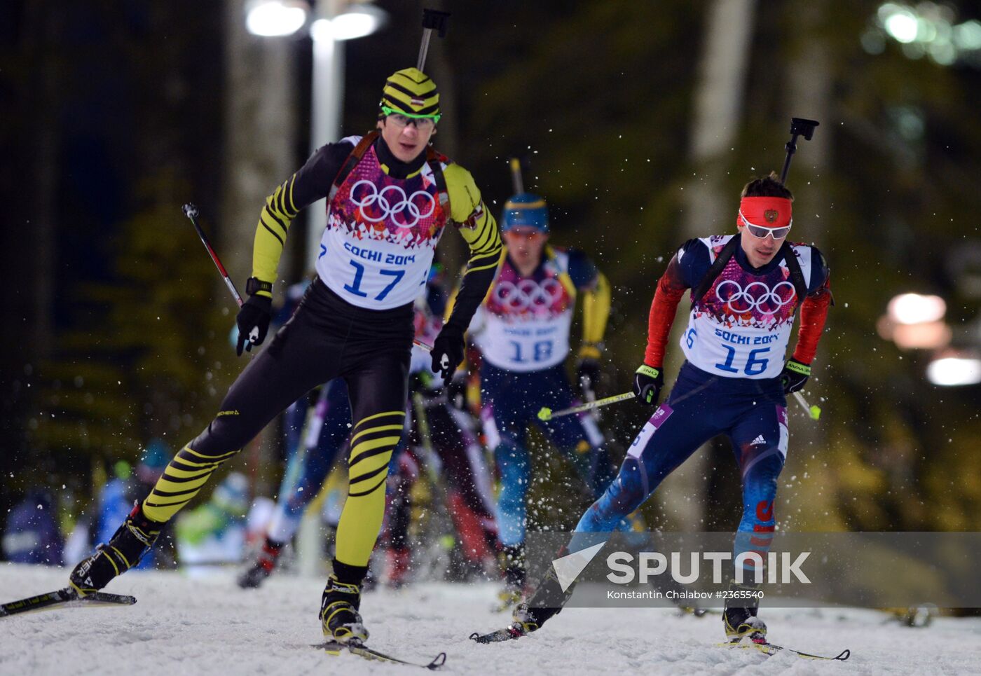 2014 Winter Olympics. Biathlon. Men. Pursuit race