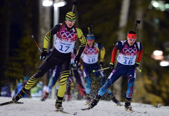 2014 Winter Olympics. Biathlon. Men. Pursuit race