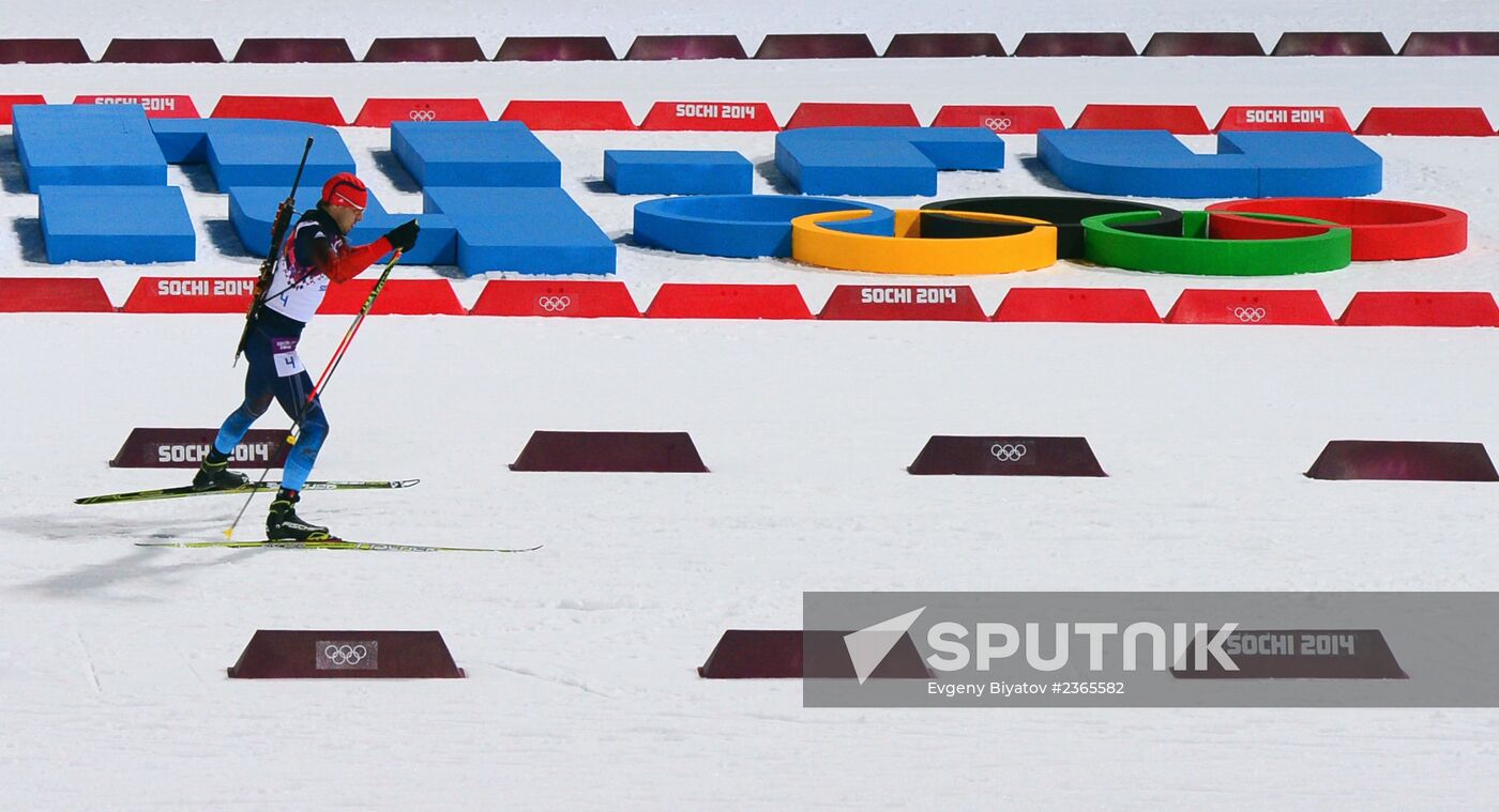 2014 Winter Olympics. Biathlon. Men. Pursuit race