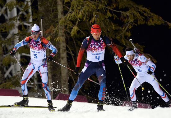 2014 Winter Olympics. Biathlon. Men. Pursuit race