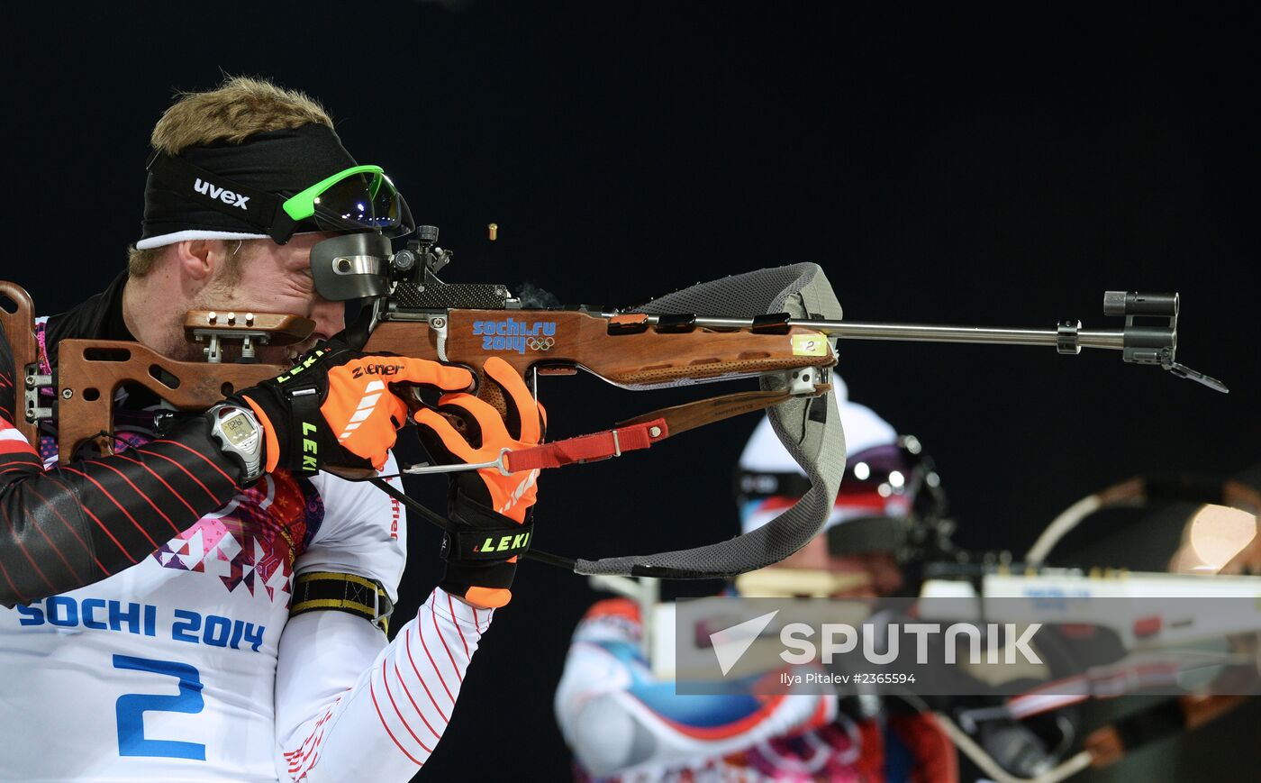 2014 Winter Olympics. Biathlon. Men. Pursuit race